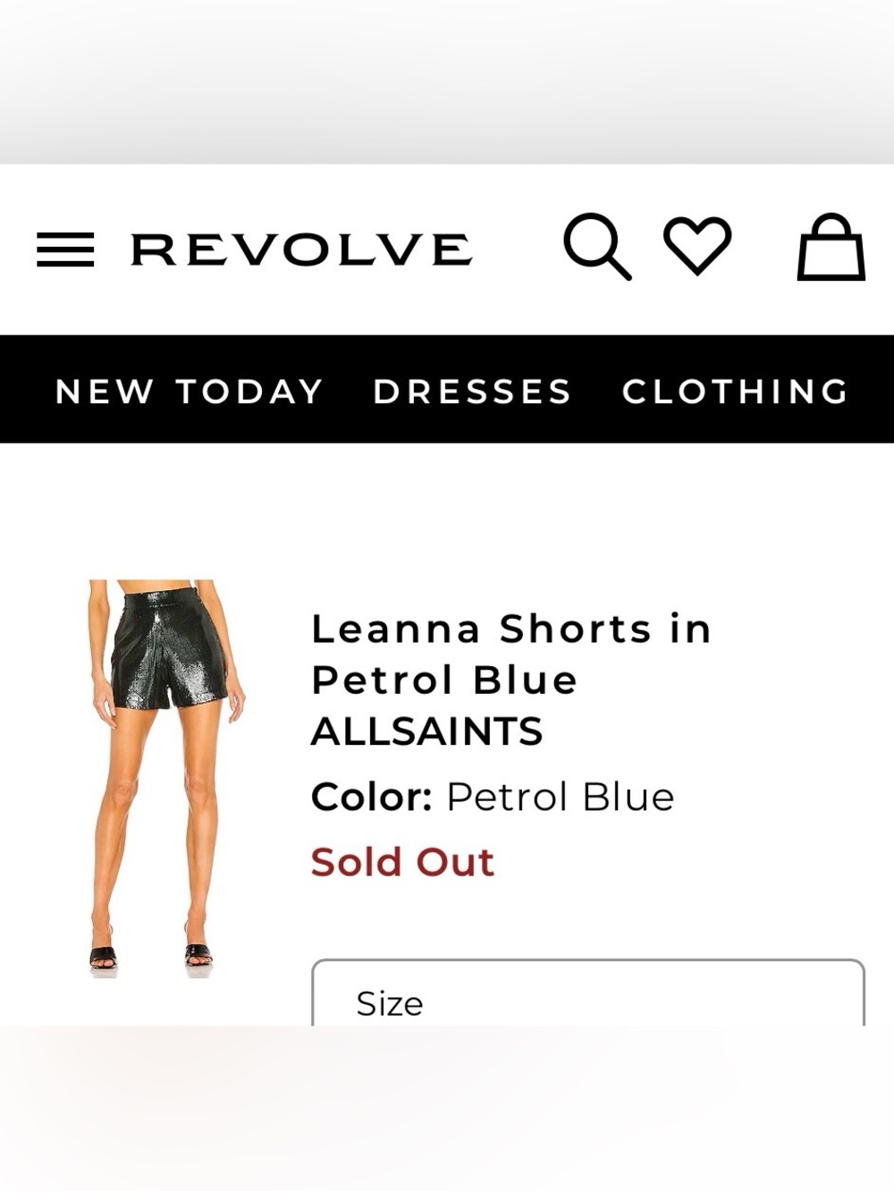 All Saints Leanna Shorts Petrol Blue Black Sequin NWT Revolve Luxury Lined - Picture 12 of 12
